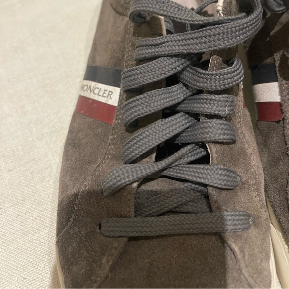 MONCLER Grey Suede Sneakers - Picture 5 of 7